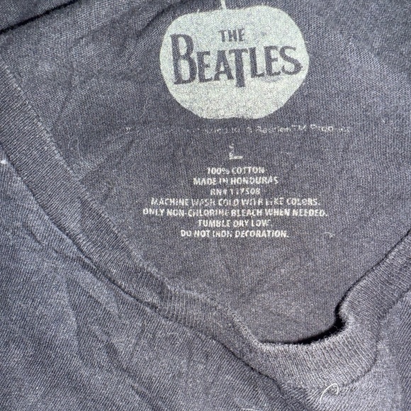 THE BEATLES SHIRT SIZE L BLACK T SHIRT RARE - Picture 3 of 3